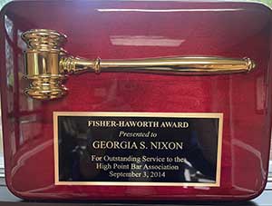 Fisher-Haworth Award | Presented to Georgia S. Nixon