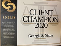 Gold Client Champion 2020, Georgia S. Nixon